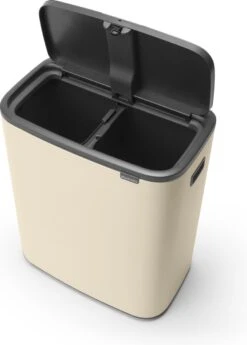 Brabantia Bo Touch Bin Prullenbak - 2 X 30 L - Soft Beige -Schoonmaakartikelen Winkel 858x1200