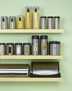 Brabantia Voorraadbus - 1,4 L - Matt Steel Fingerprint Proof / Matt Black Deksel - Met Venster -Schoonmaakartikelen Winkel 952x1200 1